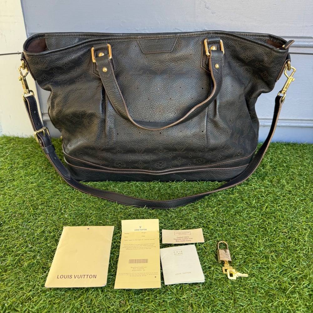 Louis Vuitton Mahina Stellar MM Black Perforated Leather Handbag M94212